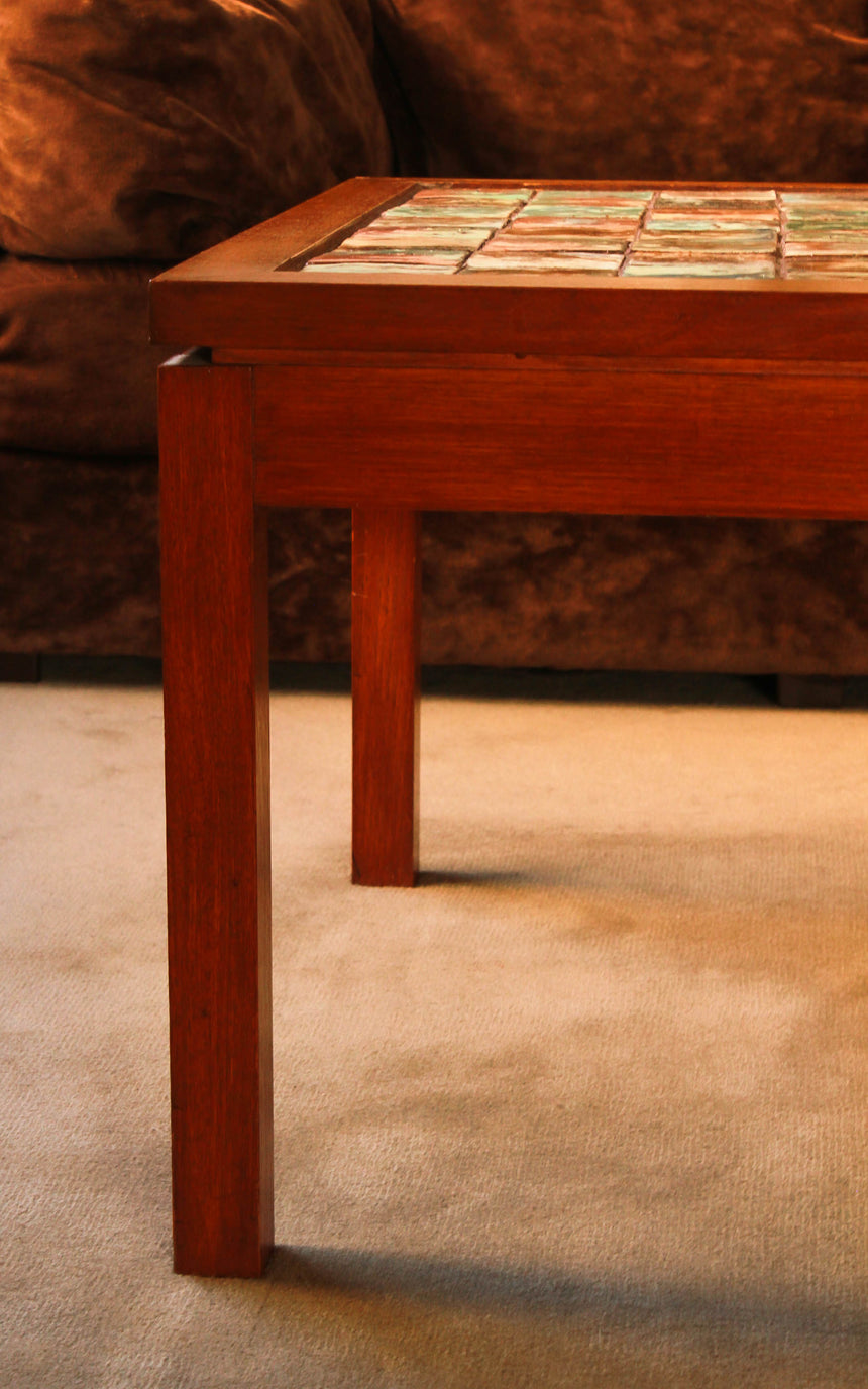 vintage danish teak coffee table tiled top melbourne denmark australia retro sydney