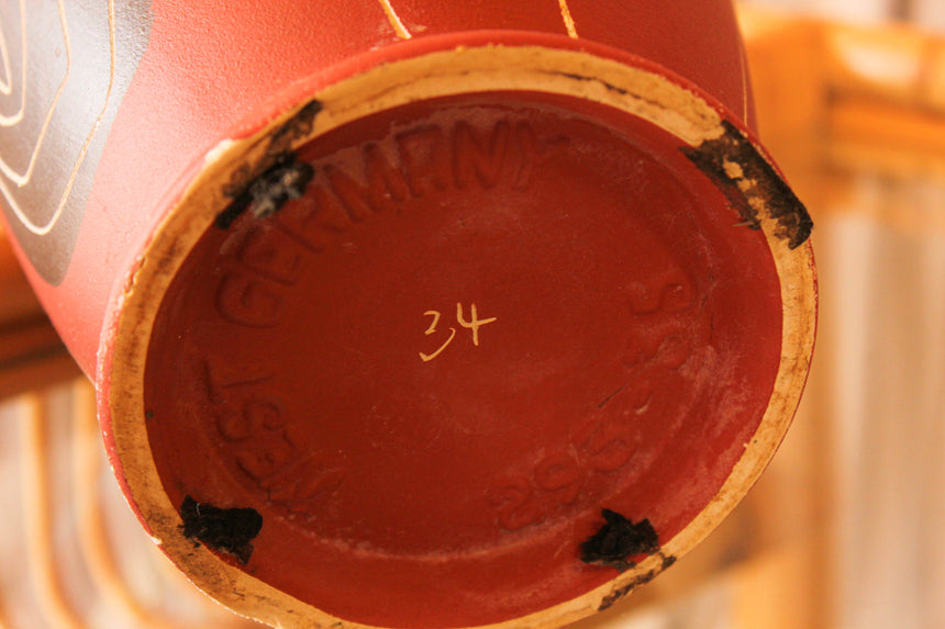 Vintage BAY KERAMIK Brasil Decor Jug Vase West German Pottery 598-30 1950s by Bodo Mans