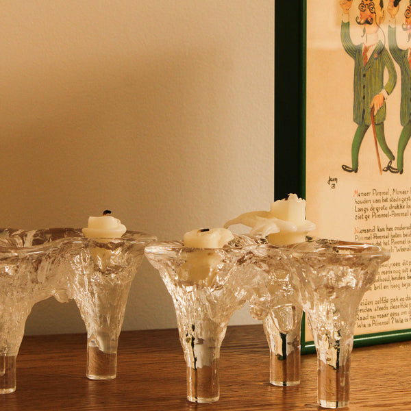 Swedish Glass Candle Holder by Goran Warff for Kosta Boda c.1970s