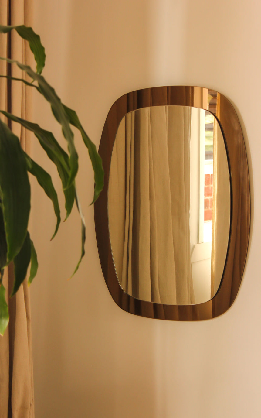 1980s Italian Bamboo Wall Mirror