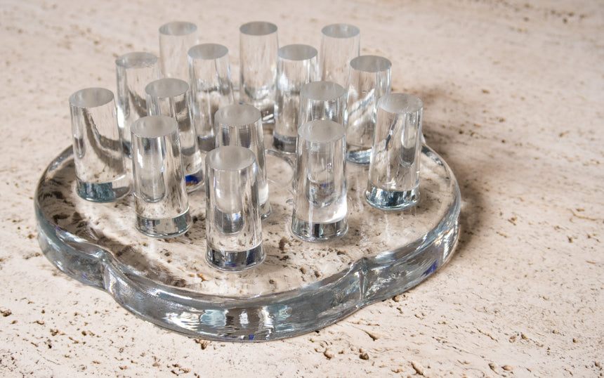 vintage glasdesign georgshutte german pot warmer stand glass