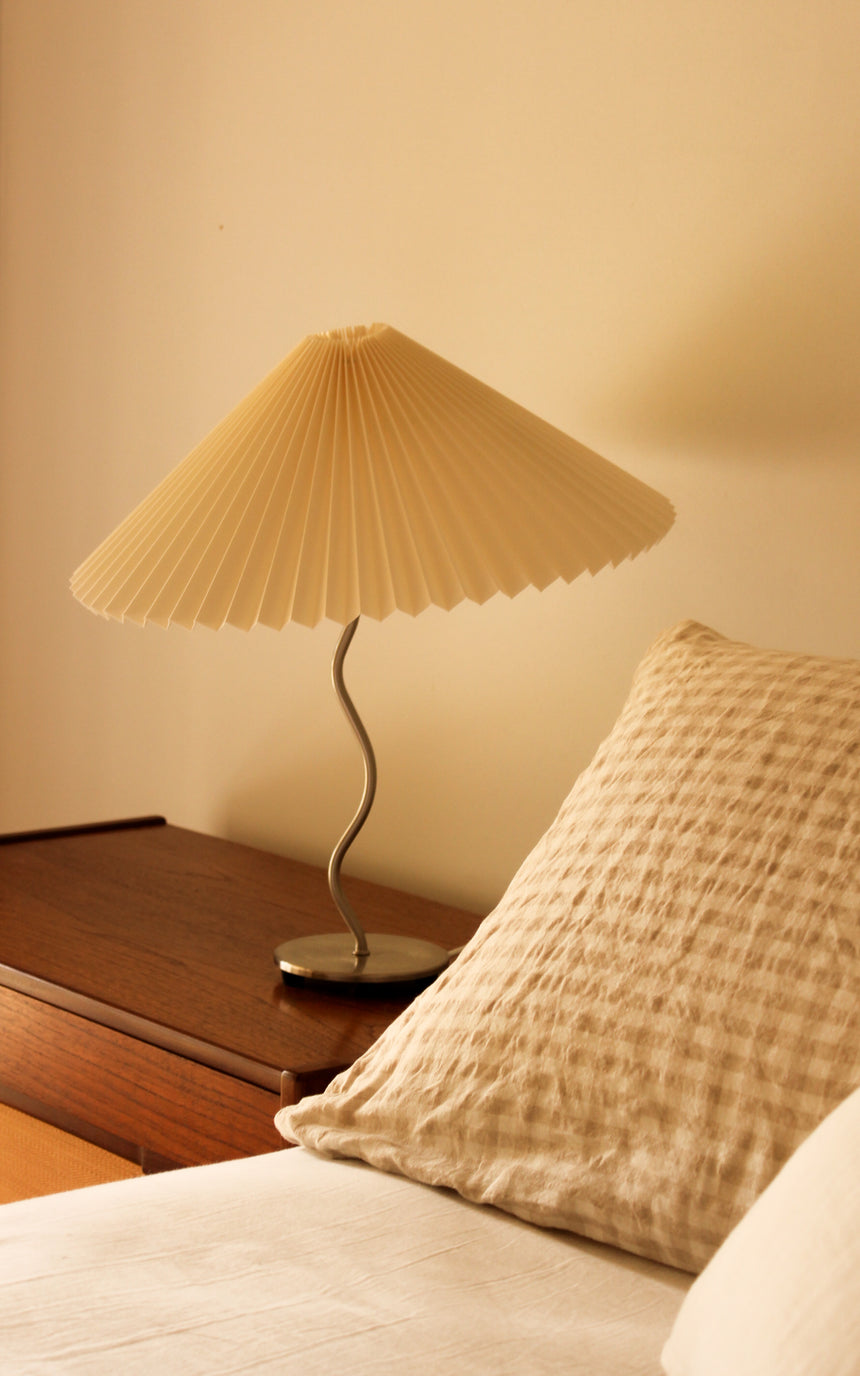 Squiggle Table Lamp with Pleated Shade c.1990s