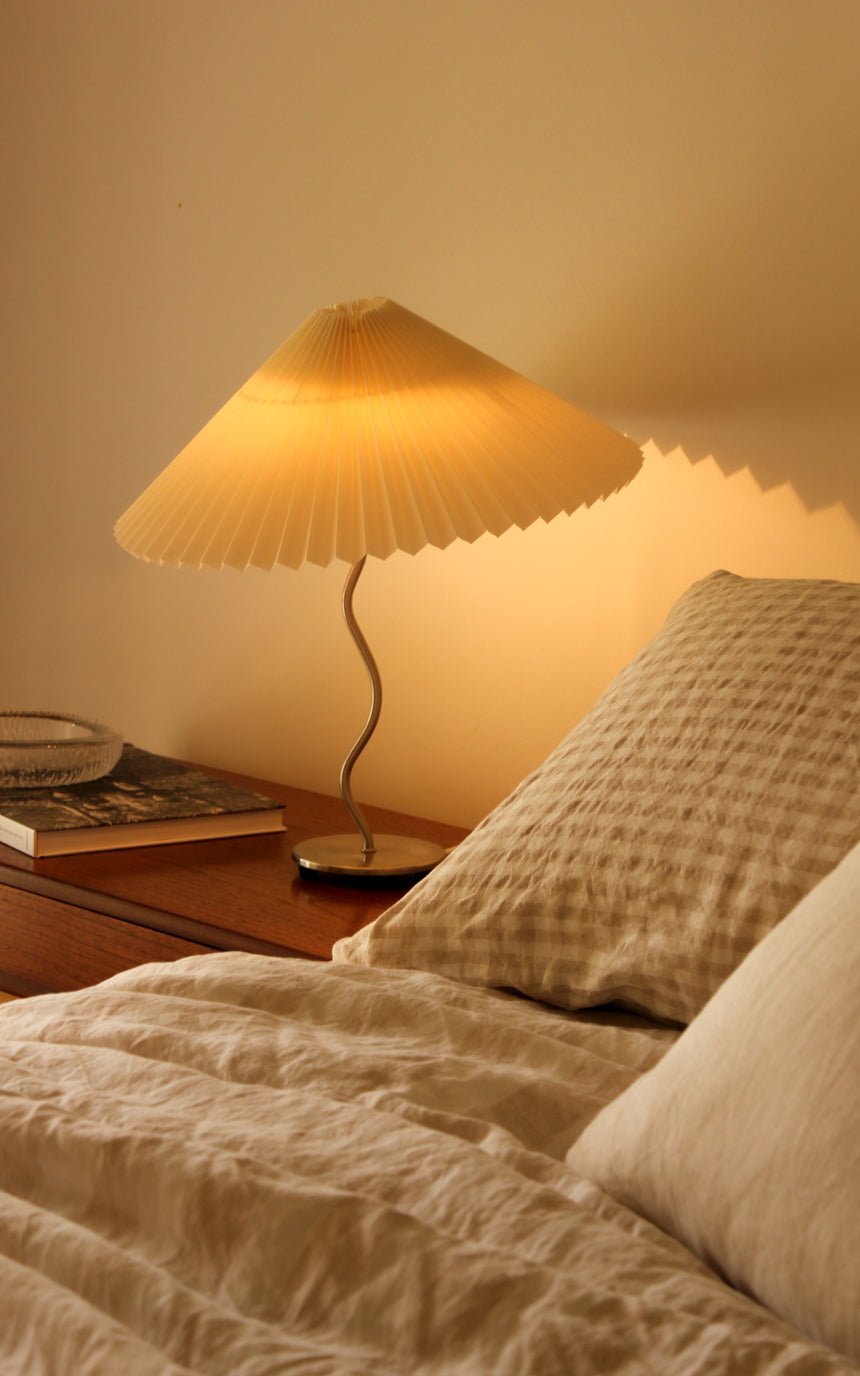Squiggle Table Lamp with Pleated Shade c.1990s