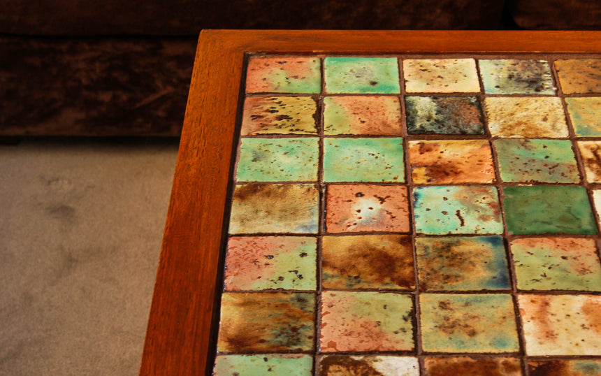 vintage danish teak coffee table tiled top melbourne denmark australia retro sydney