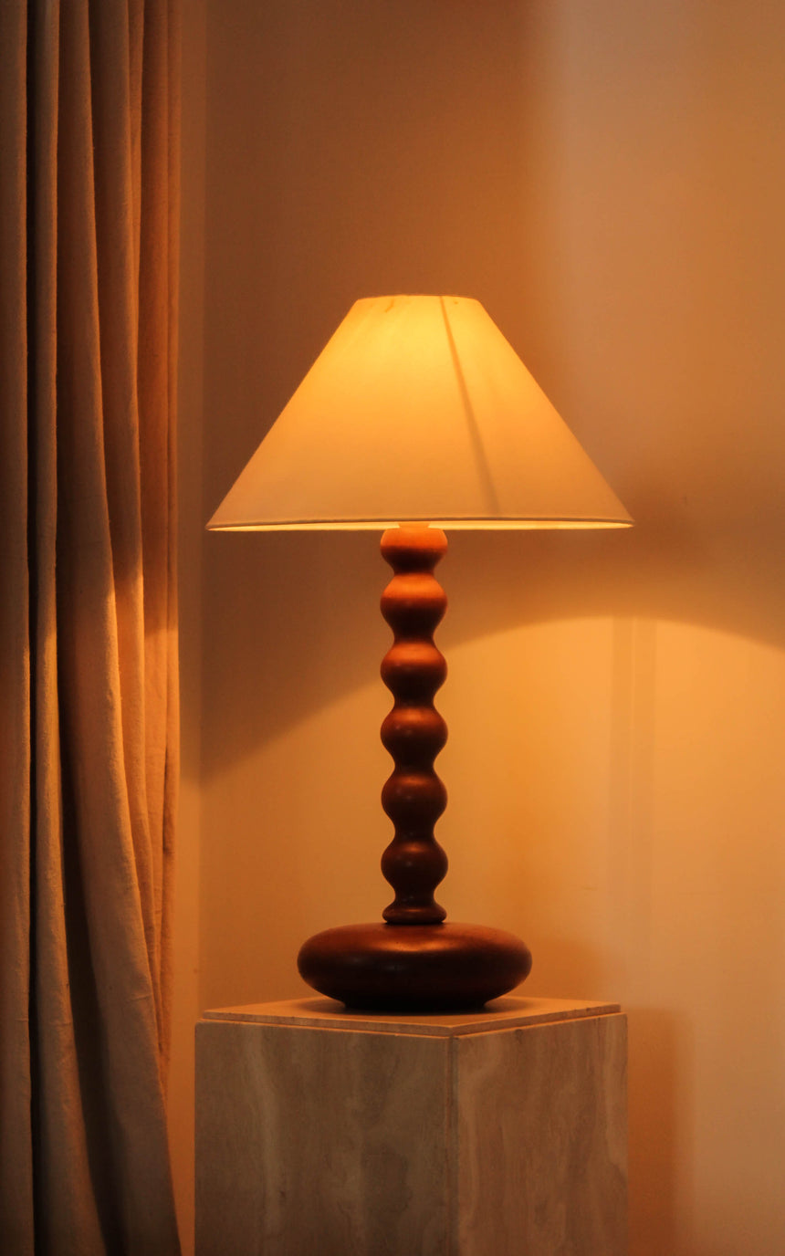turned wood table lamp vintage piazza melbourne sydney australia retro decor interior