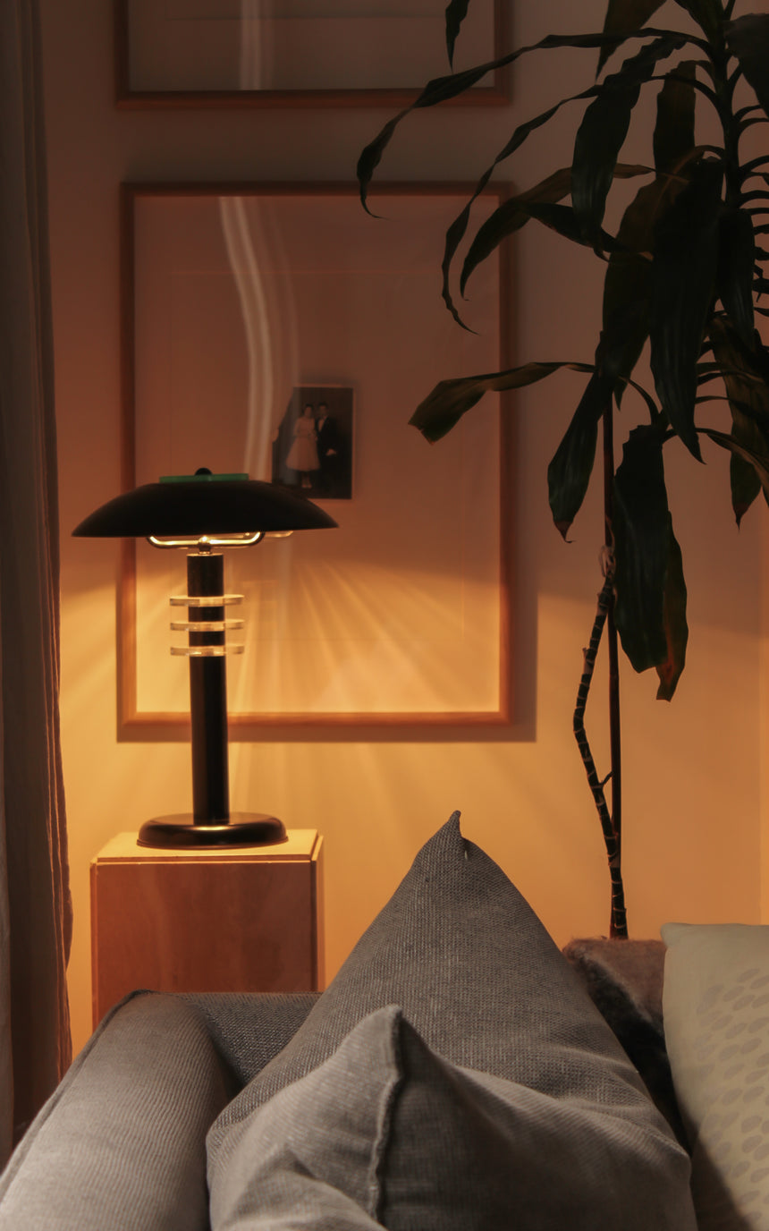 lucite memphis style milano table lamp vintage halogen piazza melbourne sydney australia